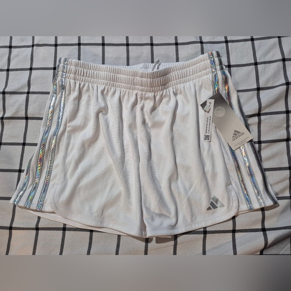 adidas Other - Adidas • Girls White Shorts with Silver Accents